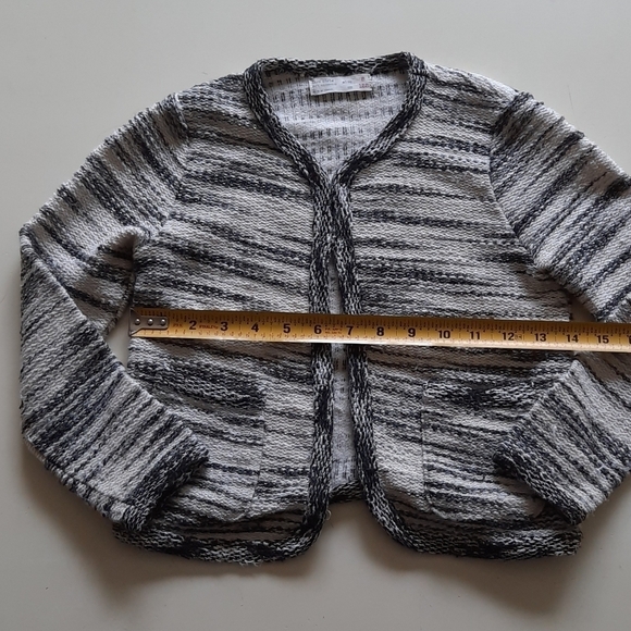 Zara 8 cream gray black stripe knit cardigan - Picture 7 of 9